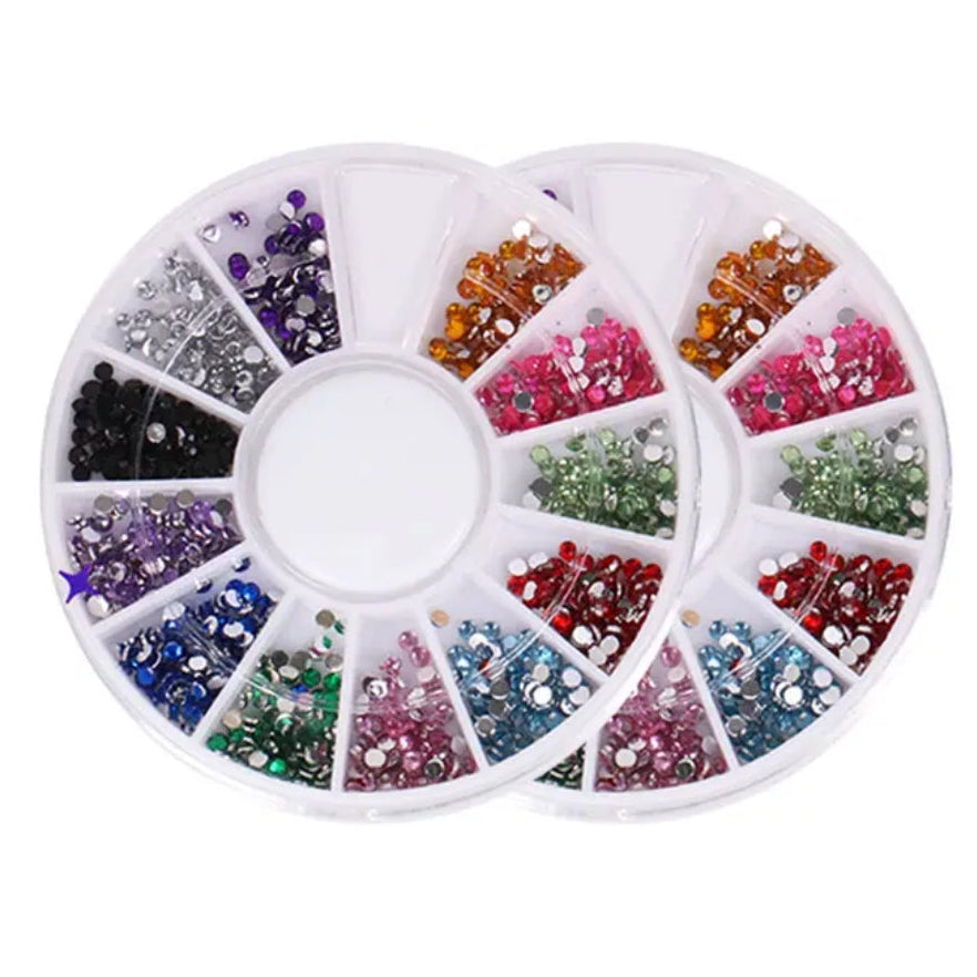 12 Grid Round Nail Art Stone