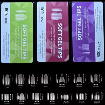 600PCS/Box Soft Gel Tips For Nail Extension Mask Queen Nepal