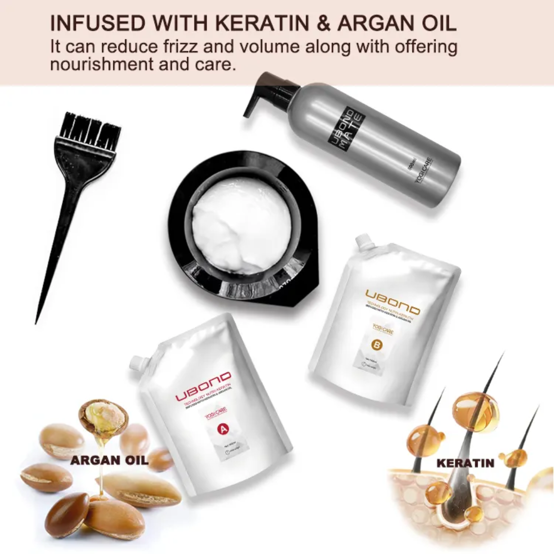 YOGI CARE Ubond Straighening Cream A+B 1000ml*2 Mask Queen Nepal