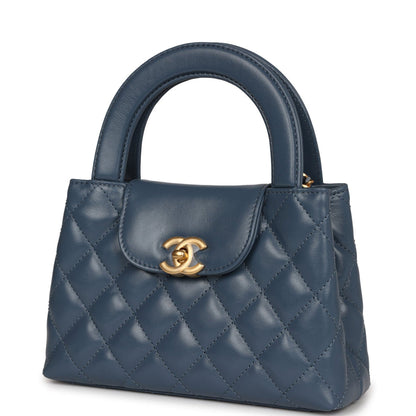 Chanel Small Kelly Shopper Blue Shiny Aged Calfskin Brushed Gold Hardware Mask Queen Nepal
