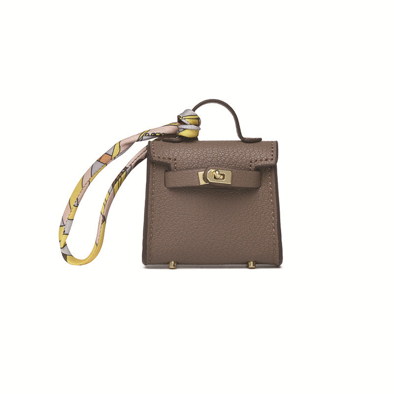Top Grain Leather Mini Bag Charm Keyring Easy Beauty Nepal