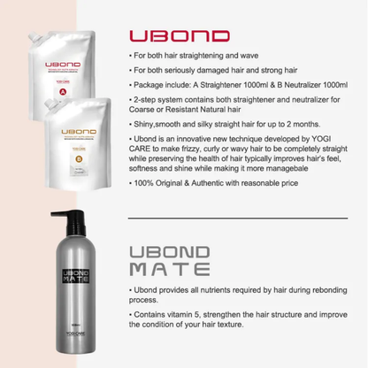 YOGI CARE Ubond Straighening Cream A+B 1000ml*2 Mask Queen Nepal