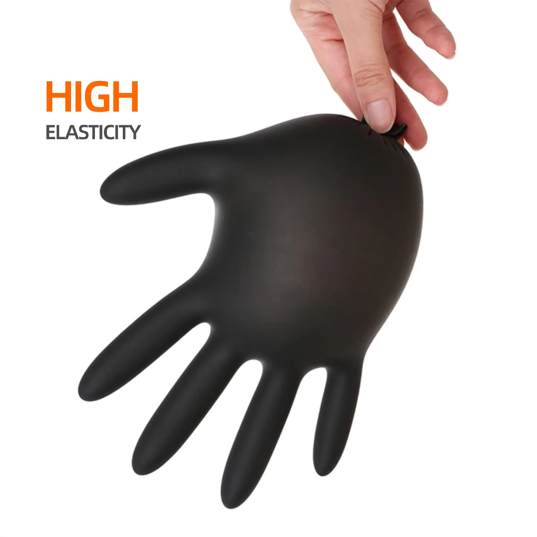 ANBOSON Disposable Black Nitrile Gloves no dust 50Pcs Mask Queen Nepal