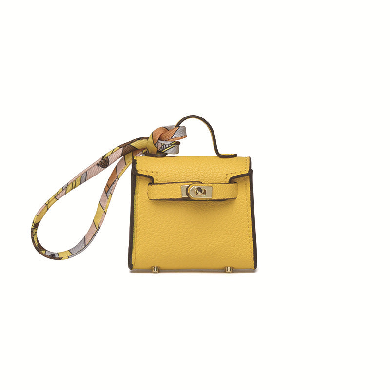 Top Grain Leather Mini Bag Charm Keyring Easy Beauty Nepal