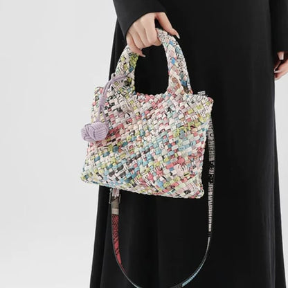 Multicolor Fringed Woven Raffia Shoulder Bag Easy Beauty Nepal