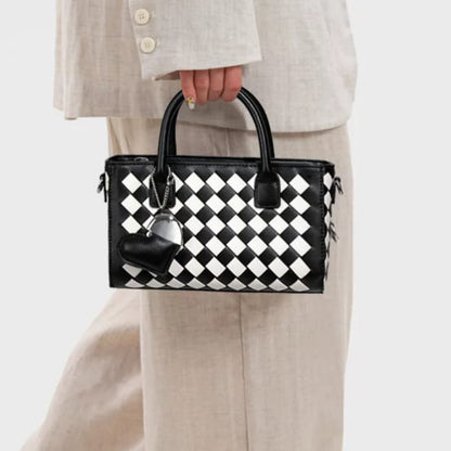 Stylish & Compact Checkered Shoulder Bag For Women Easy Beauty Nepal