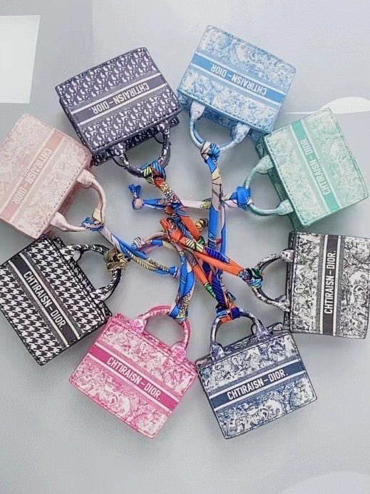 Top Grain Leather Mini Bag Charm Keyring Easy Beauty Nepal