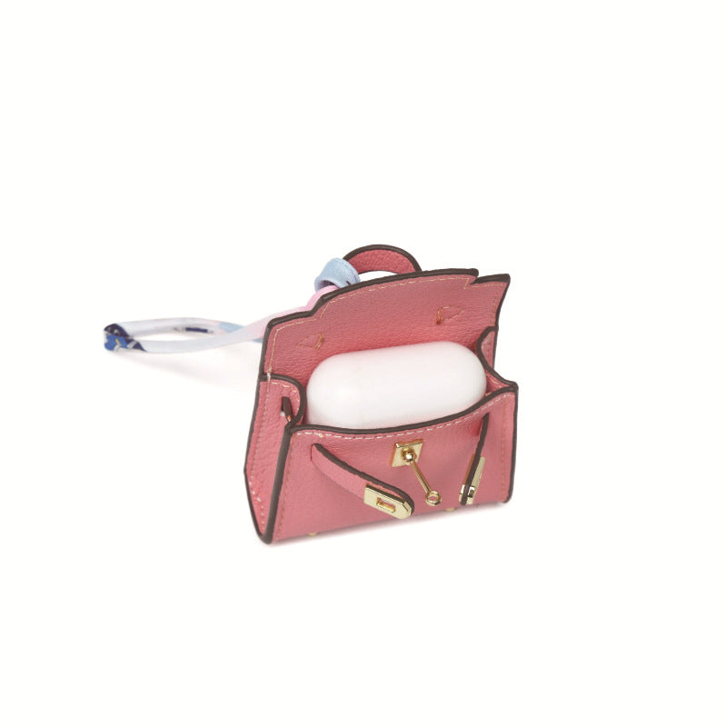 Top Grain Leather Mini Bag Charm Keyring Easy Beauty Nepal