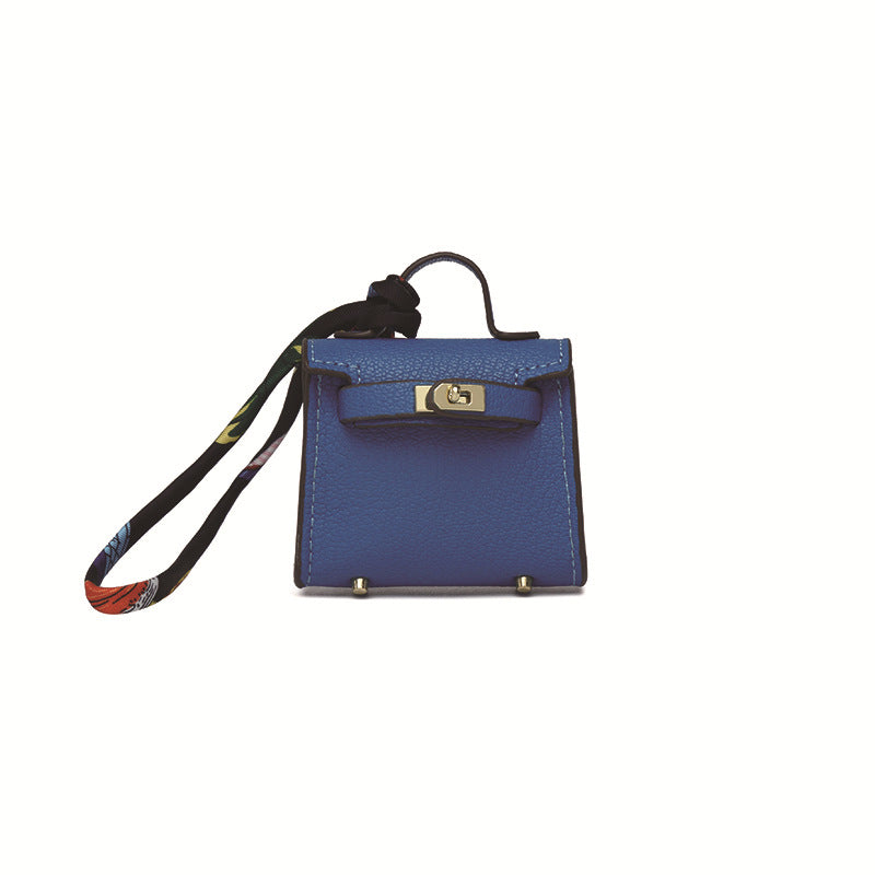 Top Grain Leather Mini Bag Charm Keyring Easy Beauty Nepal