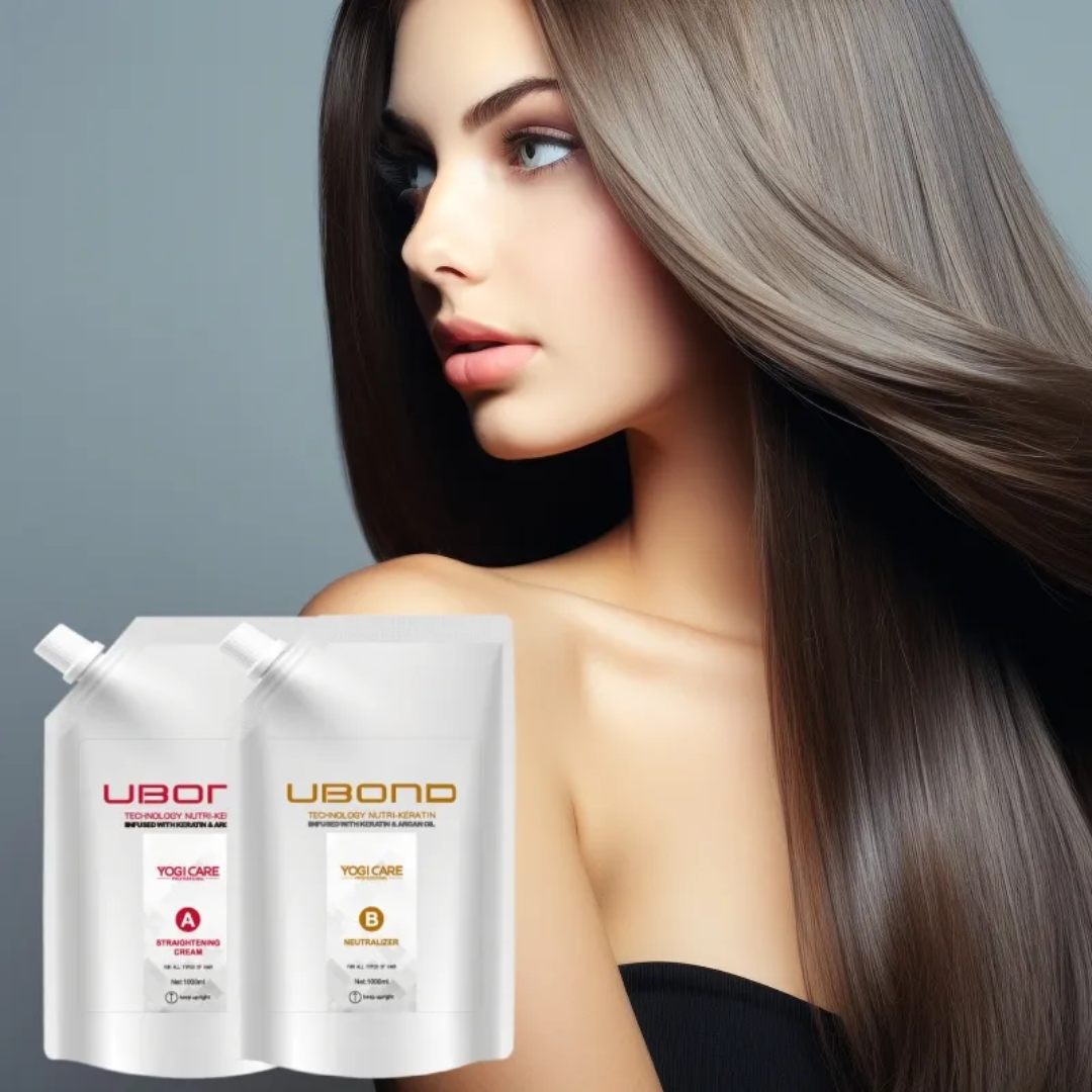 YOGI CARE Ubond Straighening Cream A+B 1000ml*2 Mask Queen Nepal