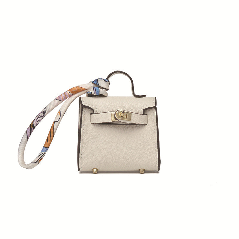 Top Grain Leather Mini Bag Charm Keyring Easy Beauty Nepal