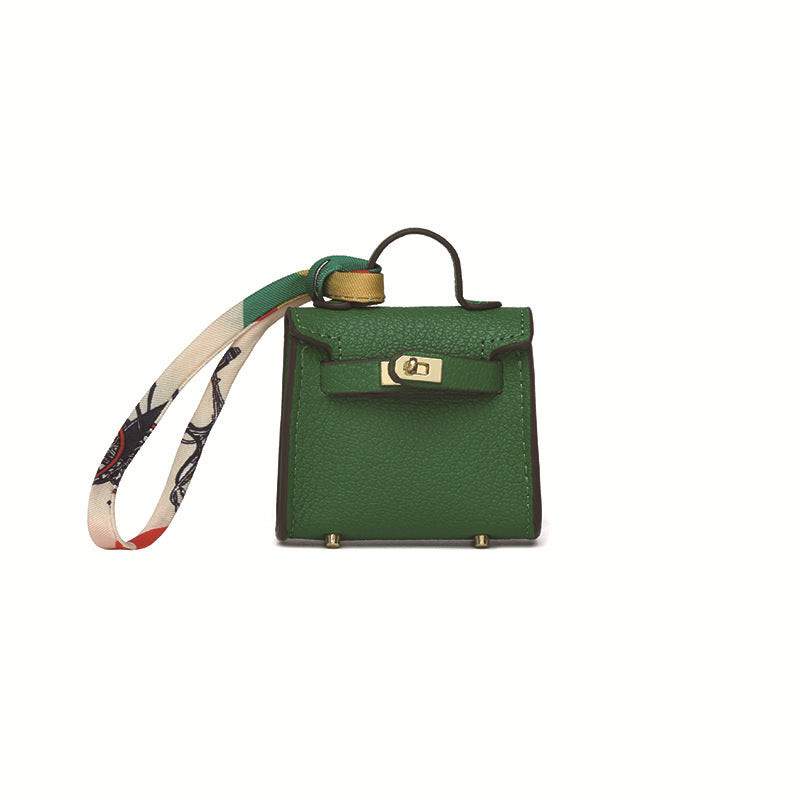 Top Grain Leather Mini Bag Charm Keyring Easy Beauty Nepal