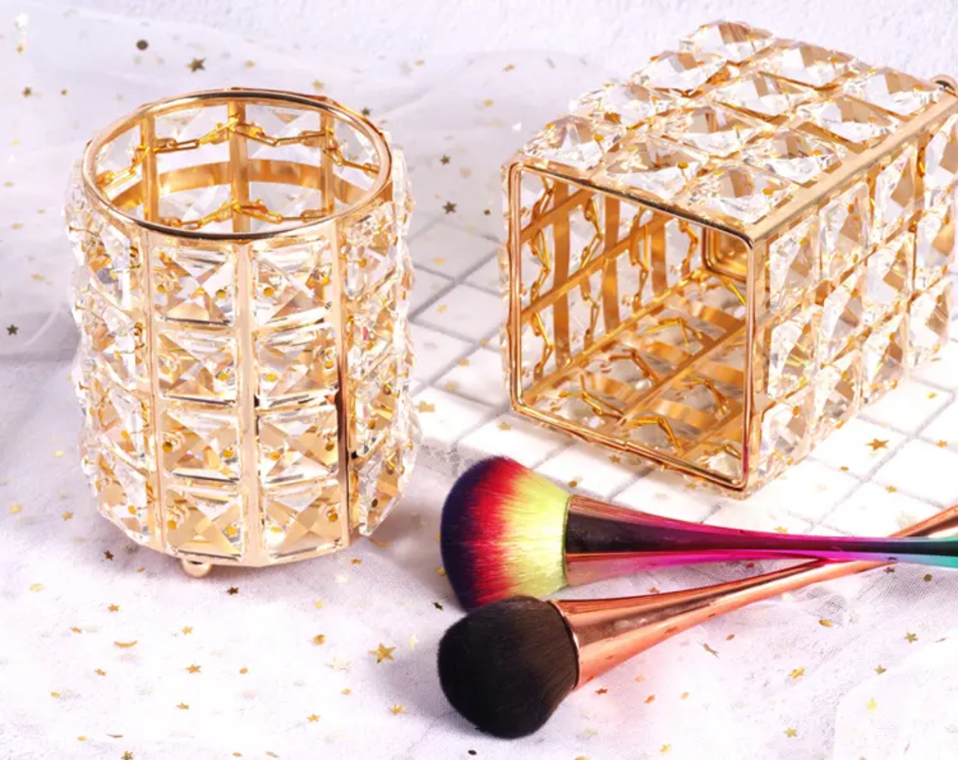 Crystal Brush Holder Storage Cubes For Organizing Mask Queen Nepal