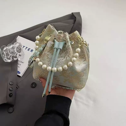 Chinese National Embroidered Pearl Bucket Women's Bag Easy Beauty Nepal