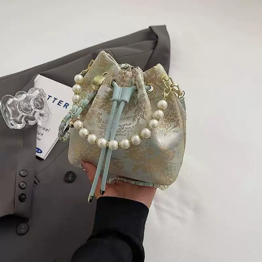 Chinese National Embroidered Pearl Bucket Women's Bag Easy Beauty Nepal