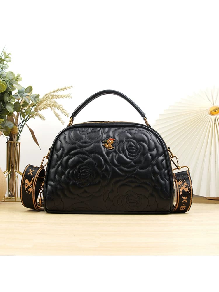 Classic Black Leather Crossbody bag Easy Beauty Nepal