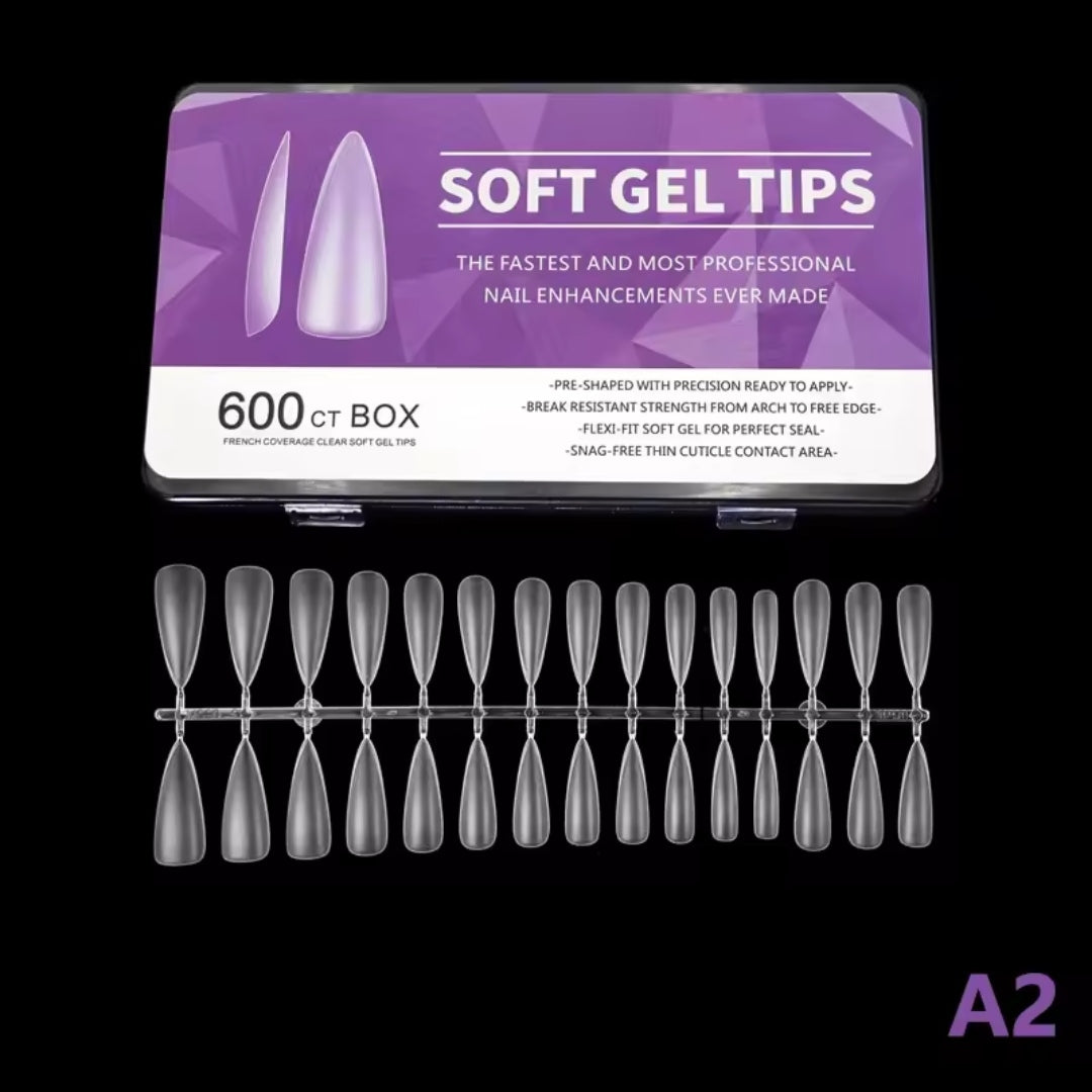 600PCS/Box Soft Gel Tips For Nail Extension Mask Queen Nepal