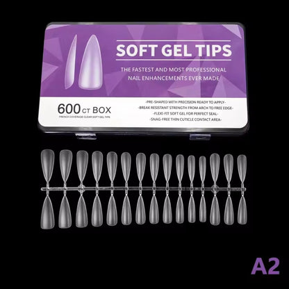 600PCS/Box Soft Gel Tips For Nail Extension Mask Queen Nepal