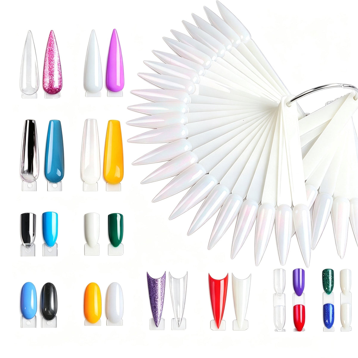 Nail Art Color Chart Palette False Nail Tips Gel Polish Display Mask Queen Nepal