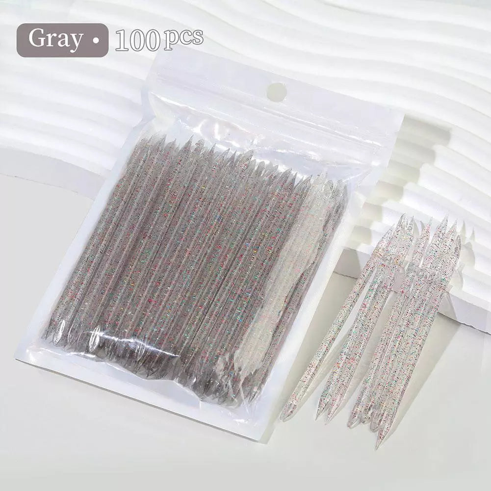 100Pcs Reusable Crystal Cuticle Pusher Stick Mask Queen Nepal