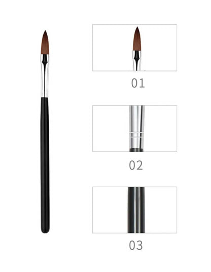 3Pcs Natural Bristles & Light Sturdy Crystal Body Nail Art Acrylic Brush Set Mask Queen Nepal