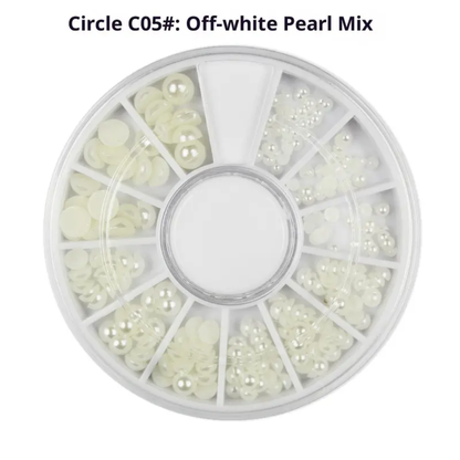 12 Grid Round Nail Art Stone