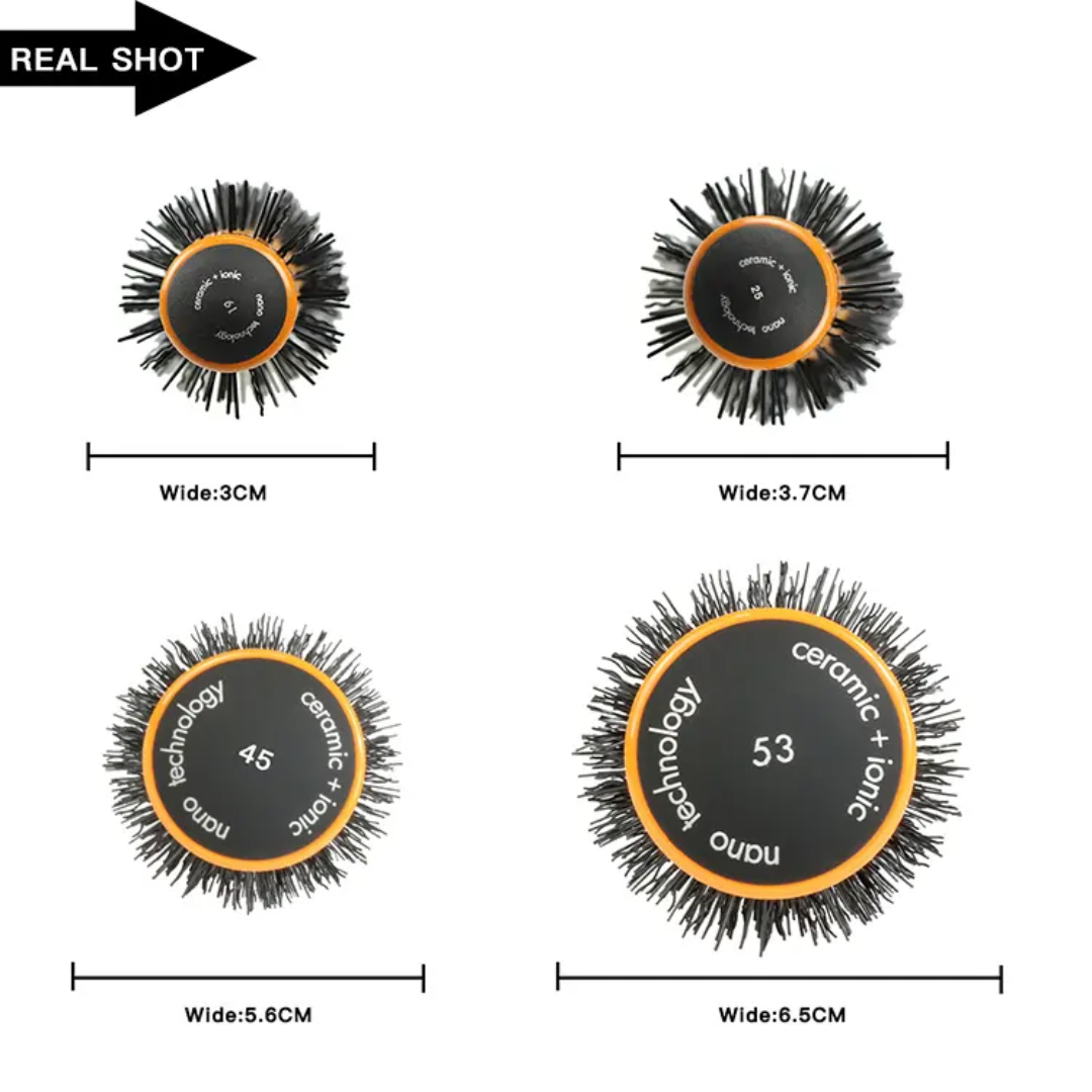 Professional Thermal Ceramic Round Brush — Salon Blowout Styling Mask Queen Nepal
