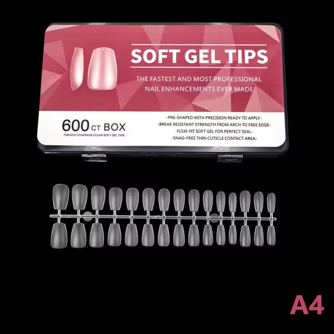 600PCS/Box Soft Gel Tips For Nail Extension Mask Queen Nepal
