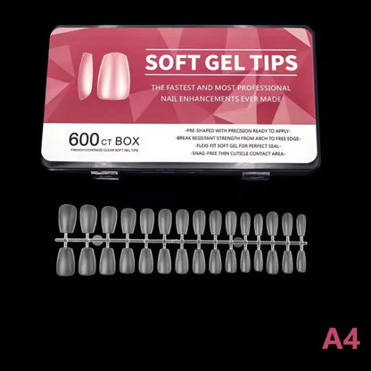 600PCS/Box Soft Gel Tips For Nail Extension Mask Queen Nepal