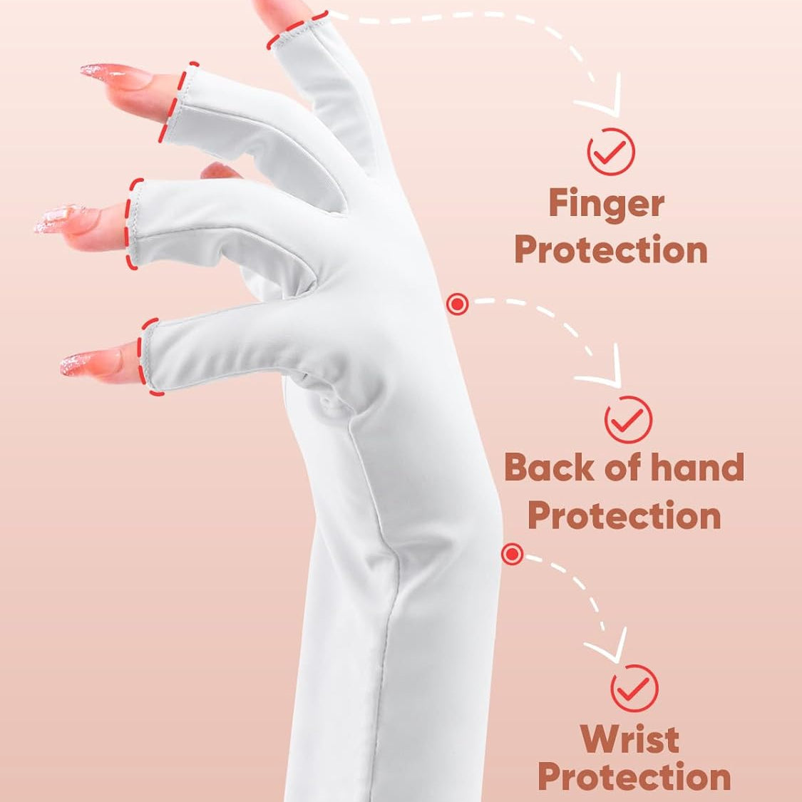 Anti UV Gloves for Nails UV Shield Long Glove Mask Queen Nepal