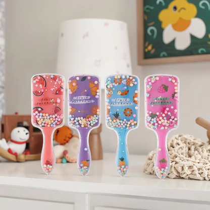 Cute Fruit Floating Glitter Detangling Hair Brush Mask Queen Nepal