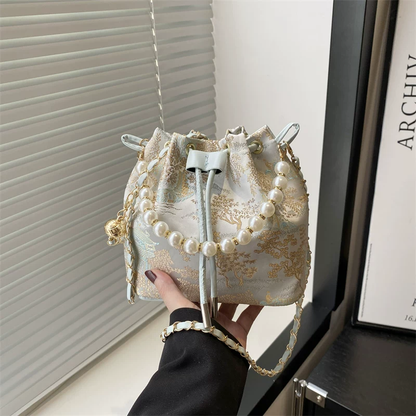 Chinese National Embroidered Pearl Bucket Women's Bag Easy Beauty Nepal