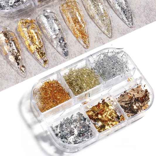 6 Grid Nail Stone Box Nail Art Rhinestone