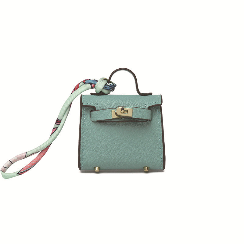 Top Grain Leather Mini Bag Charm Keyring Easy Beauty Nepal