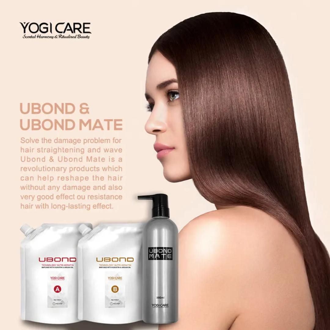 YOGI CARE Ubond Straighening Cream A+B 1000ml*2 Mask Queen Nepal