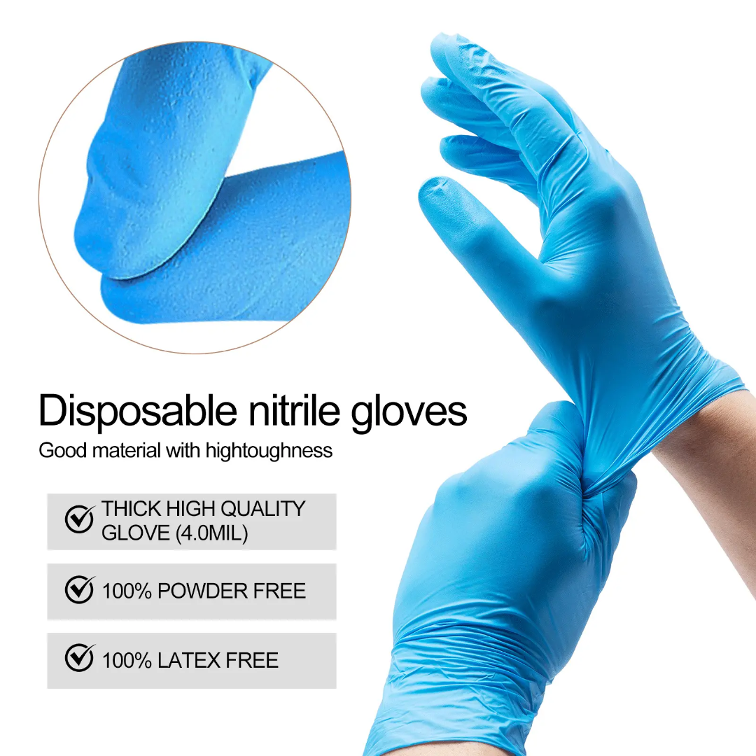 ANBOSON Disposable Black Nitrile Gloves no dust 50Pcs Mask Queen Nepal