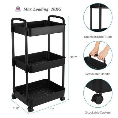 3 Layer Multipurpose Rolling Storage Trolley Mask Queen Nepal