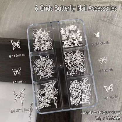6 Grid Nail Stone Box Nail Art Rhinestone Mask Queen Nepal