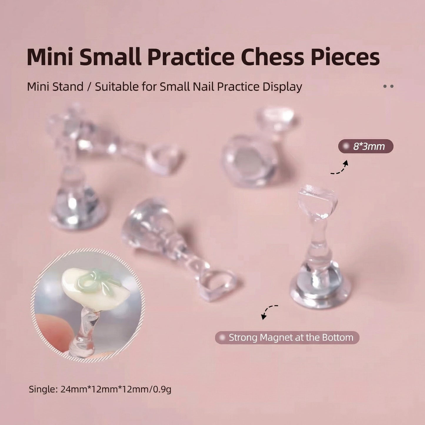 Magnetic Nail Practice & Display Stand (5 Pcs) Mask Queen Nepal
