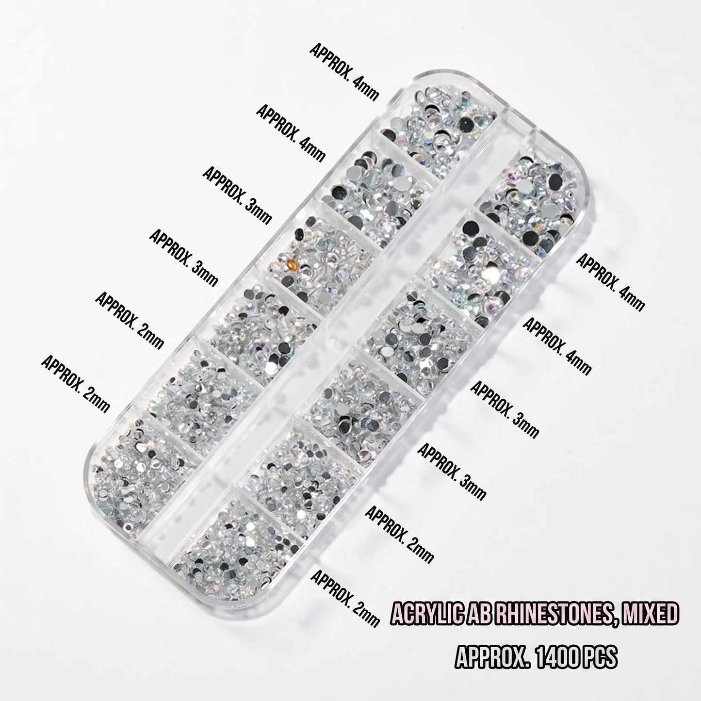 12 Grid Nail Art Rhinestone Stone Box Mask Queen Nepal