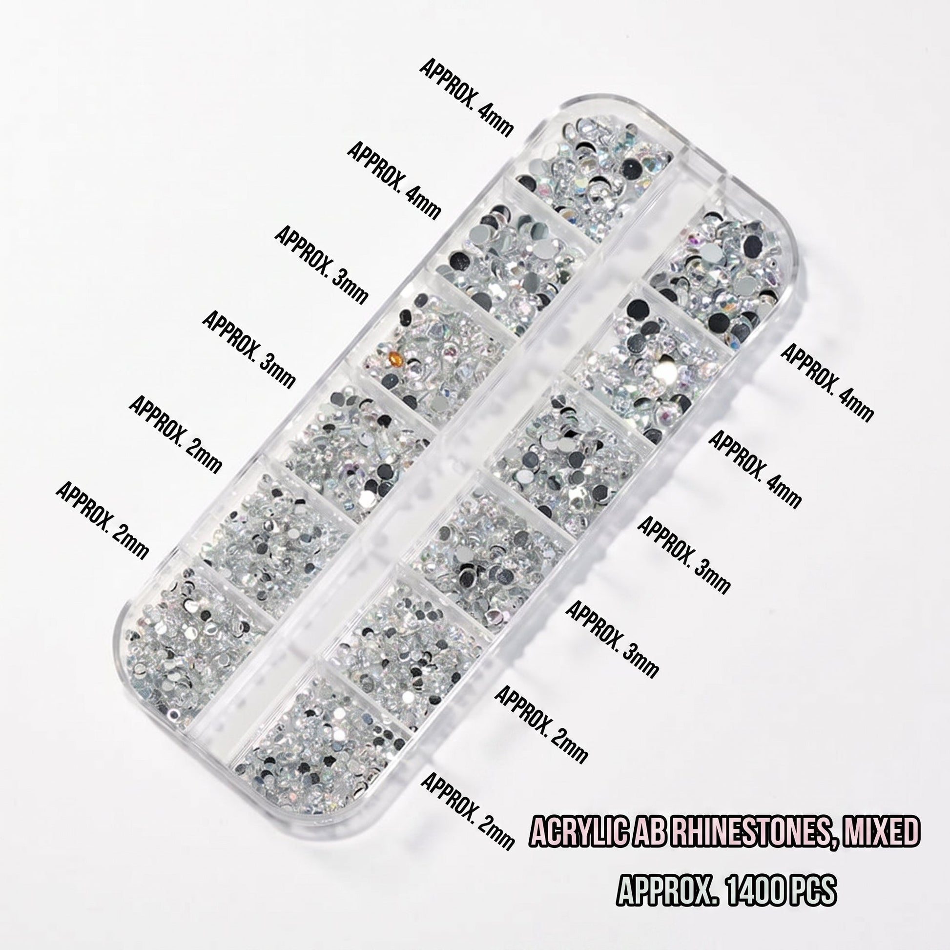 12 Grid Nail Art Rhinestone Stone Box Mask Queen Nepal