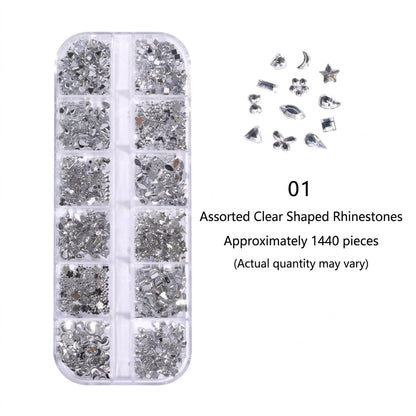 12 Grid Nail Art Rhinestone Stone Box Mask Queen Nepal