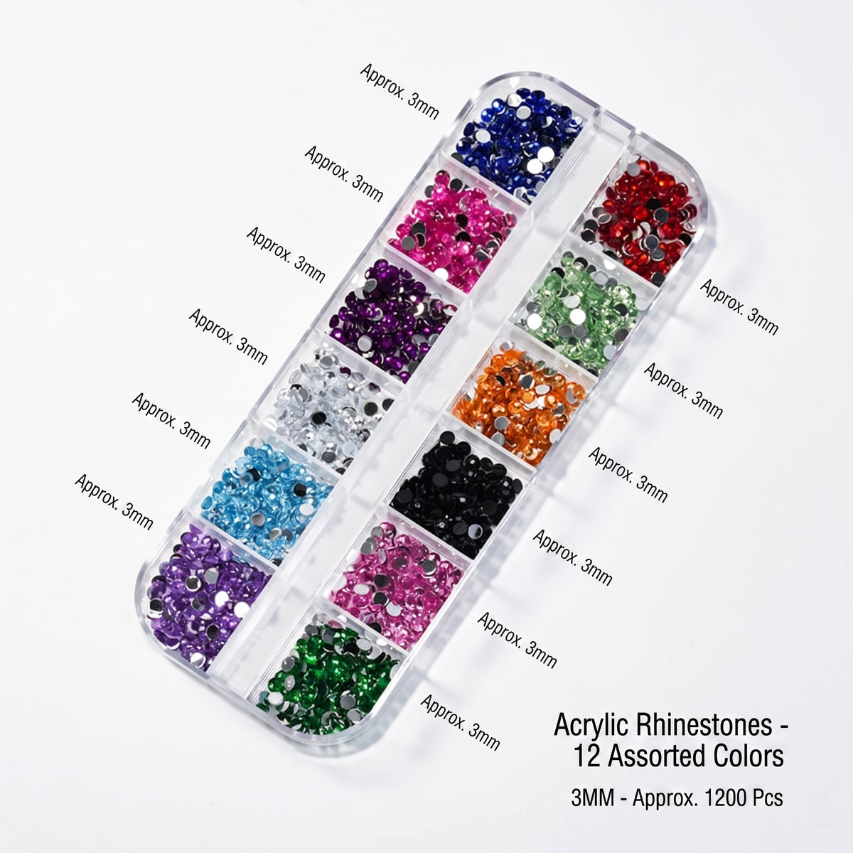 12 Grid Nail Art Rhinestone Stone Box Mask Queen Nepal