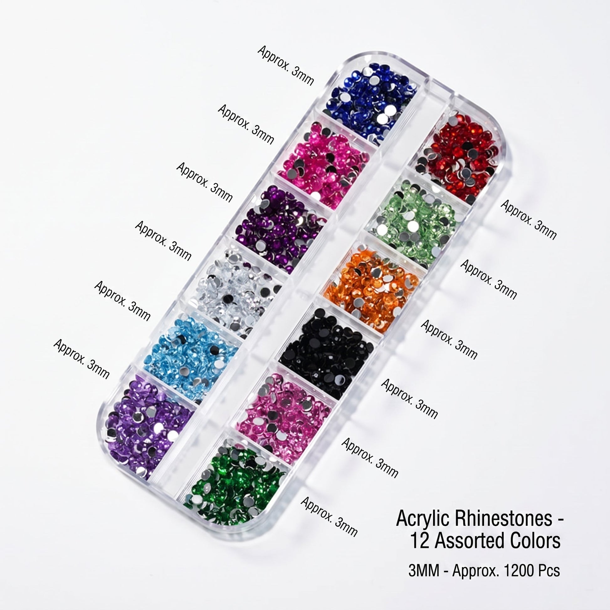 12 Grid Nail Art Rhinestone Stone Box Mask Queen Nepal