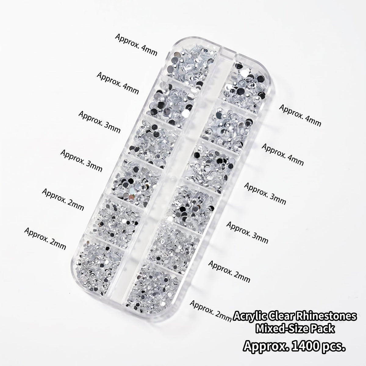12 Grid Nail Art Rhinestone Stone Box Mask Queen Nepal