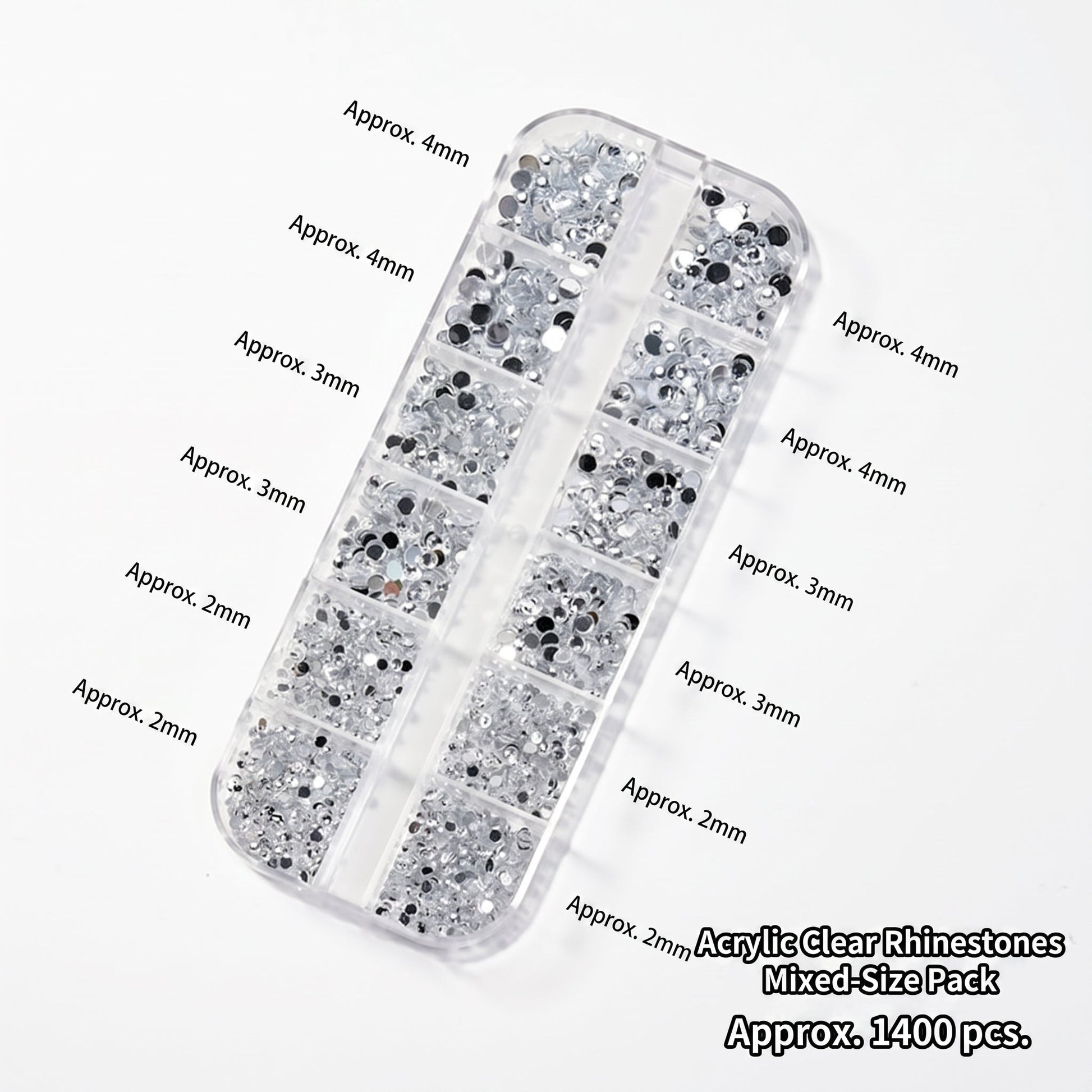 12 Grid Nail Art Rhinestone Stone Box Mask Queen Nepal