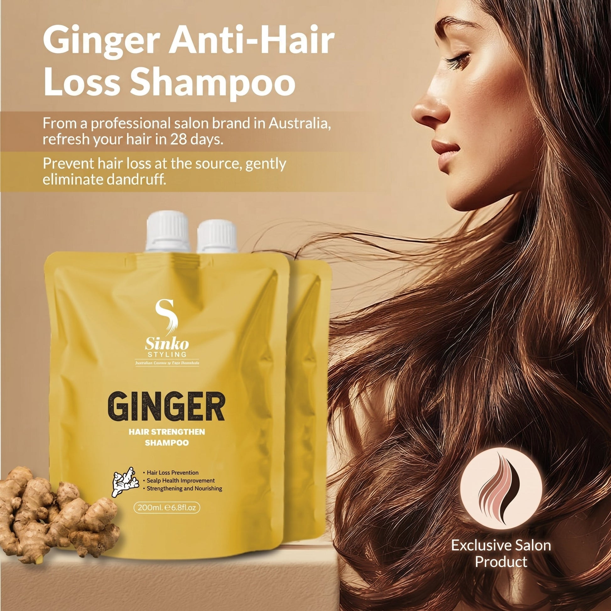 Sinko Styling Ginger Hair Strengthen Shampoo Mask Queen Nepal