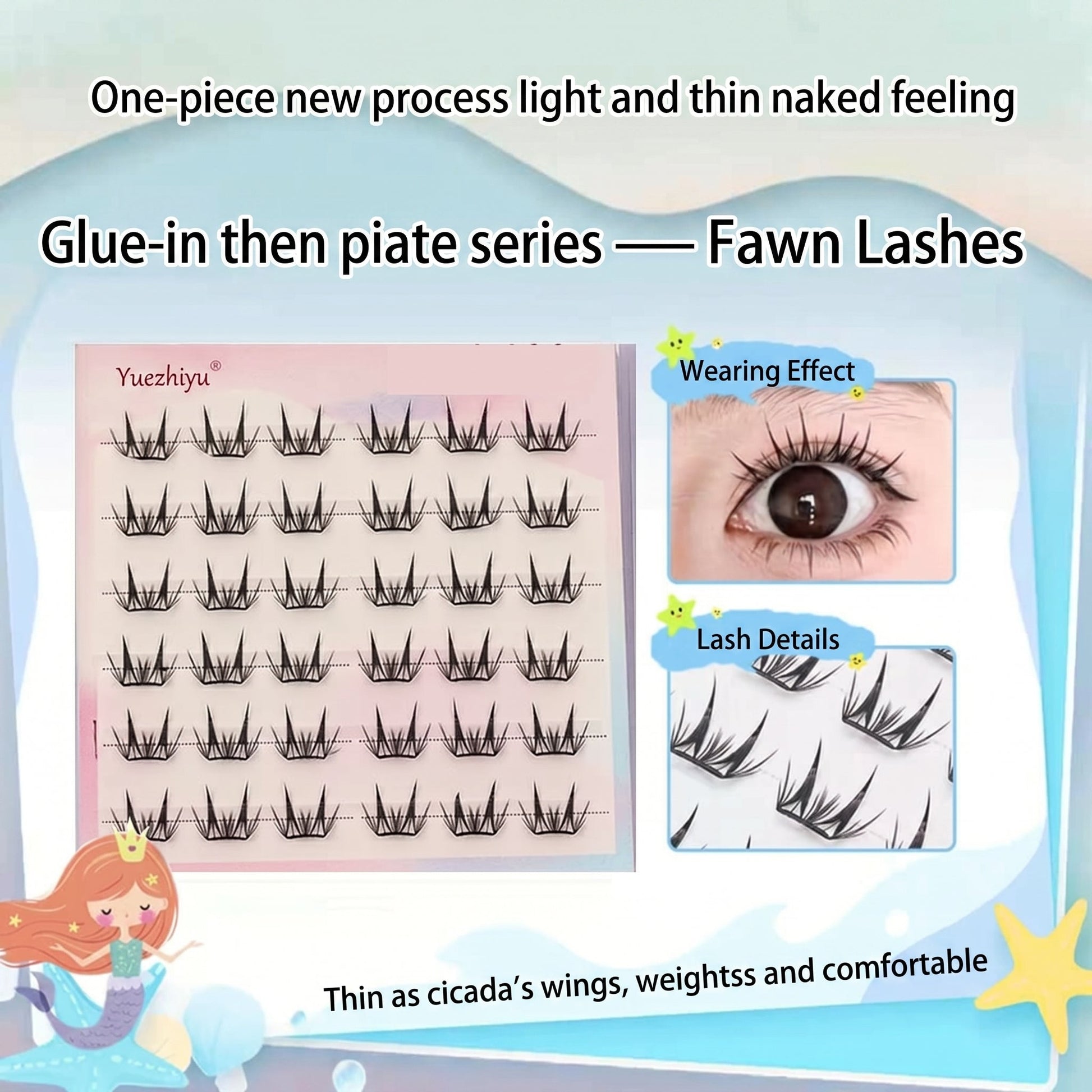 Pre Glued Fashion Individual Cluster Lash Mask Queen Nepal