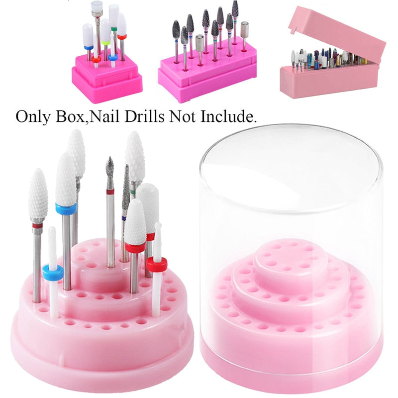 Pink White Nail Art Drill Storage Box Grinding Mask Queen Nepal